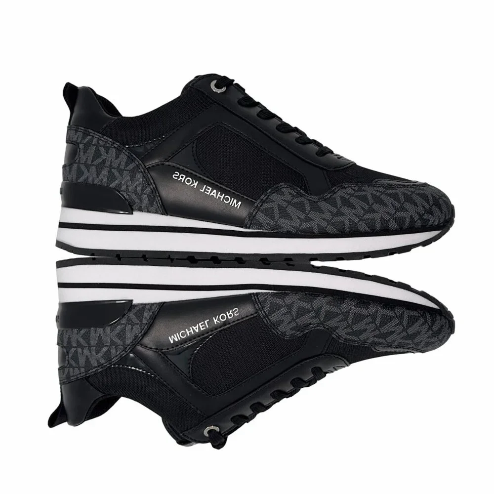 ✨MICHAEL KORS Wilma Trainer Sz 6.5 Women shoes Casual Sneakers Black 49S1WIFS1D✨ - Picture 2 of 10